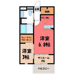 真岡駅 徒歩6分 1階の物件間取画像